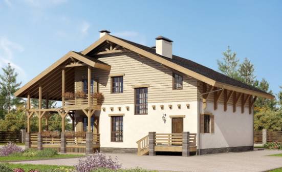 260-001-Л Проект двухэтажного дома с мансардой, просторный дом из кирпича Волжск | Проекты домов от House Expert