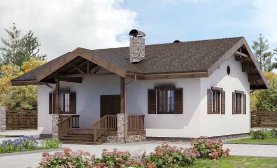090-002-П Проект одноэтажного дома, доступный загородный дом из кирпича Йошкар-Ола | Проекты одноэтажных домов от House Expert