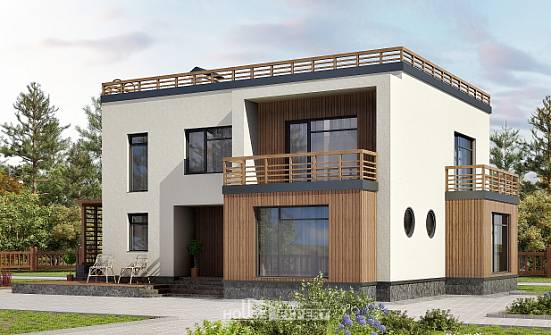 215-002-Л Проект двухэтажного дома, красивый коттедж из блока Волжск | Проекты домов от House Expert