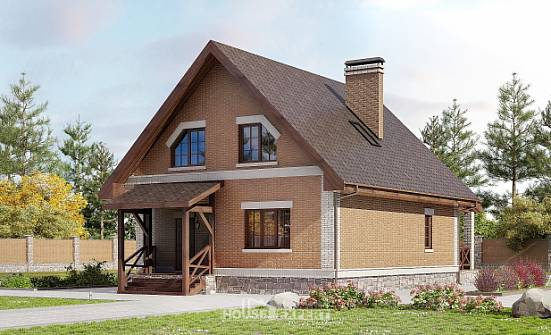 160-011-Л Проект двухэтажного дома с мансардой, экономичный коттедж из бризолита Волжск | Проекты домов от House Expert
