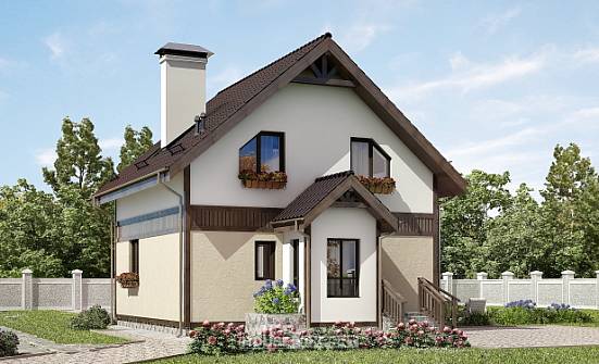 105-001-П Проект двухэтажного дома с мансардой, компактный дом из арболита Йошкар-Ола | Проекты домов от House Expert