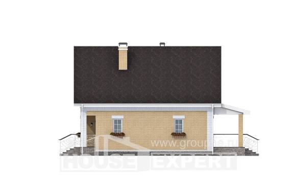 130-004-П Проект двухэтажного дома с мансардой, скромный дом из блока, Волжск