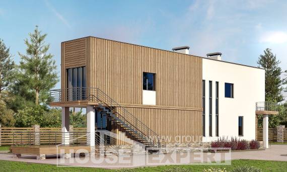 100-003-Л Проект двухэтажного дома, простой домик из газосиликатных блоков, Волжск