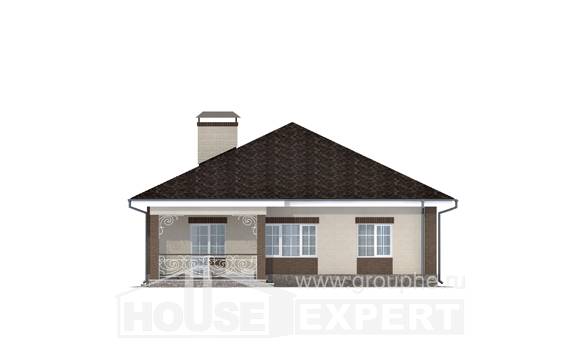 100-004-Л Проект одноэтажного дома, бюджетный загородный дом из пеноблока, Волжск