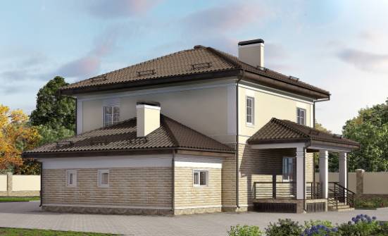 220-007-П Проект двухэтажного дома, гараж, классический домик из кирпича, Йошкар-Ола