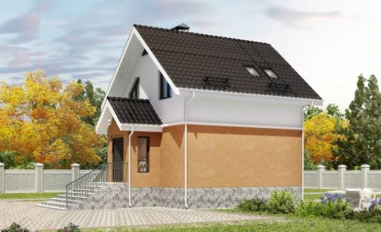 100-005-Л Проект двухэтажного дома мансардой, доступный домик из керамзитобетонных блоков, Волжск