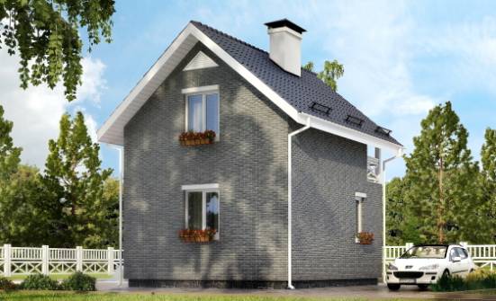 045-001-П Проект двухэтажного дома с мансардой, эконом коттедж из пеноблока Йошкар-Ола | Проекты домов от House Expert