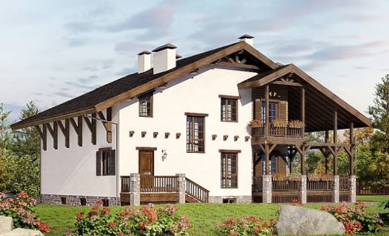 400-004-П Проект трехэтажного дома с мансардой, гараж, просторный домик из кирпича, Йошкар-Ола