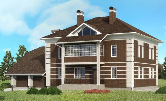 505-002-Л Проект трехэтажного дома, гараж, огромный коттедж из кирпича, Йошкар-Ола