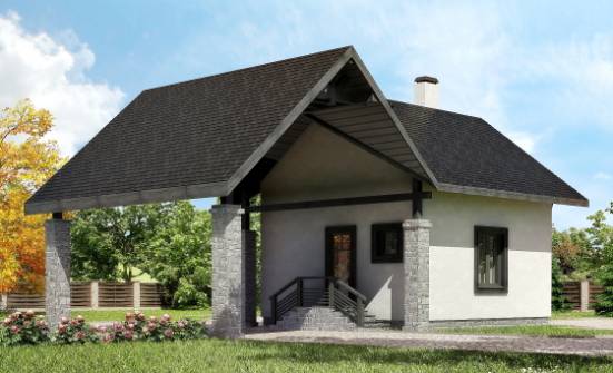 060-001-П Проект двухэтажного дома с мансардой, гараж, недорогой загородный дом из теплоблока Йошкар-Ола | Проекты домов от House Expert