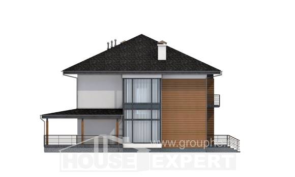 245-001-П Проект двухэтажного дома, современный коттедж из керамзитобетонных блоков, Волжск