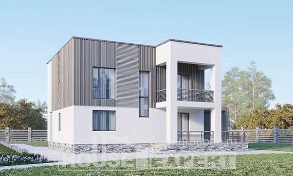 150-017-П Проект двухэтажного дома, бюджетный дом из арболита, Волжск