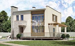 185-001-П Проект двухэтажного дома, современный дом из пеноблока, Волжск