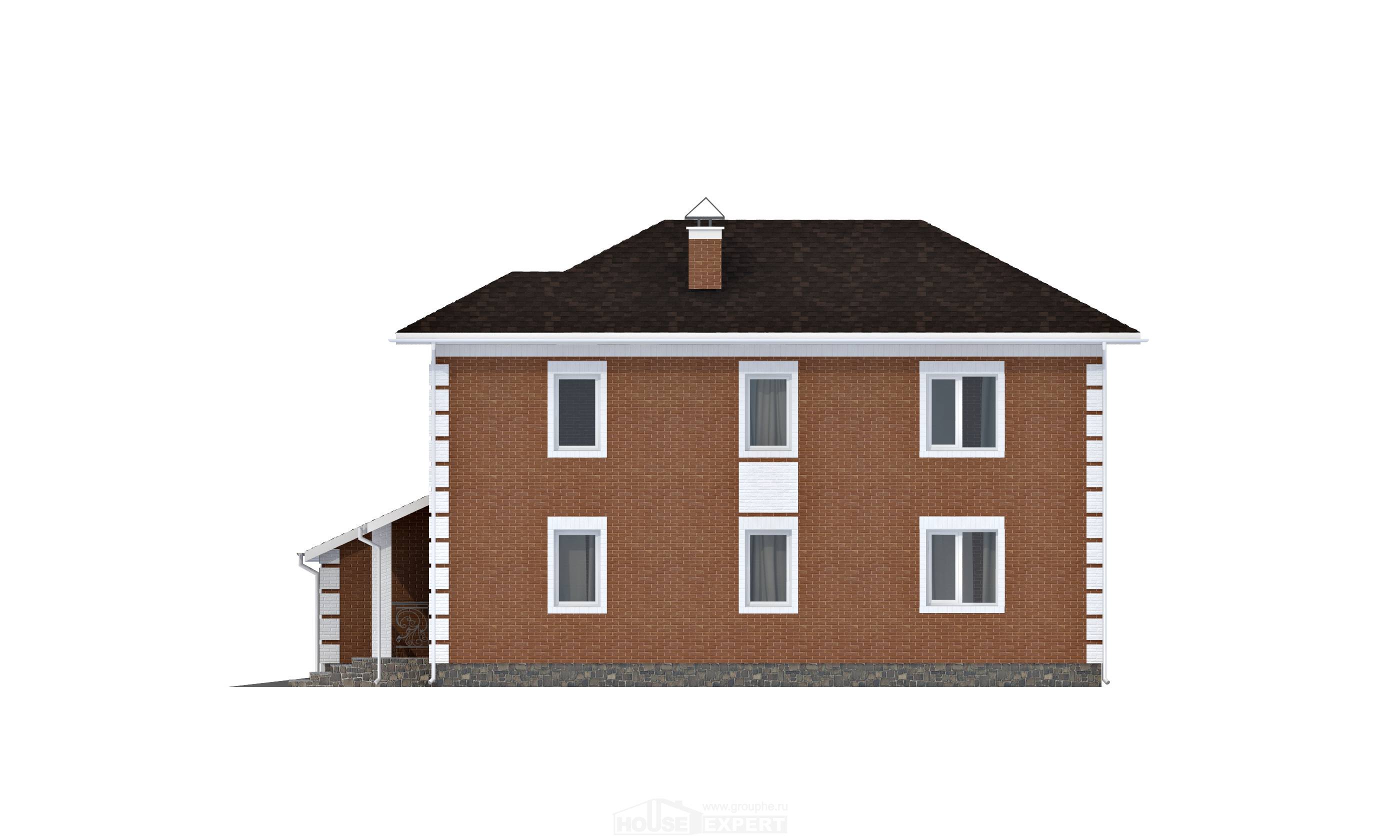 220-004-Л Проект двухэтажного дома и гаражом, классический загородный дом из кирпича, Йошкар-Ола