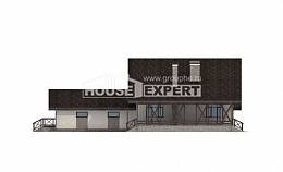 265-001-П Проект двухэтажного дома мансардой и гаражом, просторный коттедж из пеноблока, Волжск