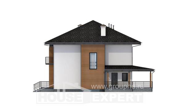 245-001-П Проект двухэтажного дома, просторный загородный дом из твинблока, Волжск