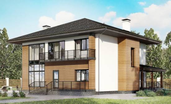 245-001-П Проект двухэтажного дома, классический загородный дом из керамзитобетонных блоков, Волжск