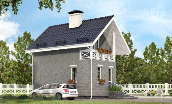 045-001-П Проект двухэтажного дома с мансардой, эконом коттедж из пеноблока Йошкар-Ола | Проекты домов от House Expert