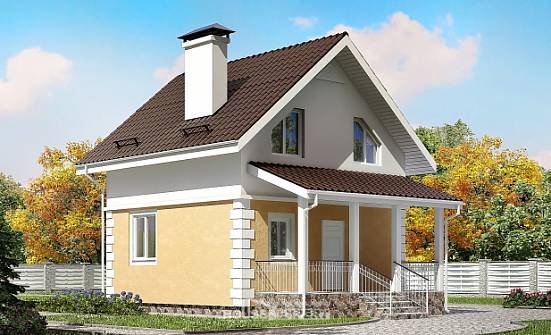 070-002-П Проект двухэтажного дома мансардой, простой коттедж из теплоблока Йошкар-Ола | Проекты домов от House Expert