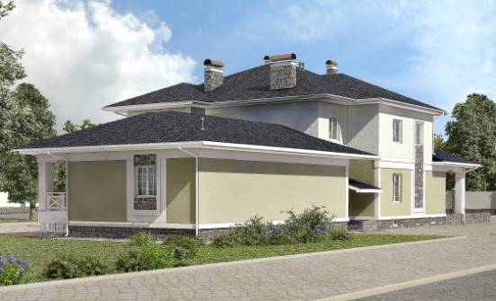 620-001-Л Проект трехэтажного дома и гаражом, современный загородный дом из пеноблока, Волжск