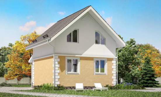070-002-П Проект двухэтажного дома мансардой, простой коттедж из теплоблока Йошкар-Ола | Проекты домов от House Expert