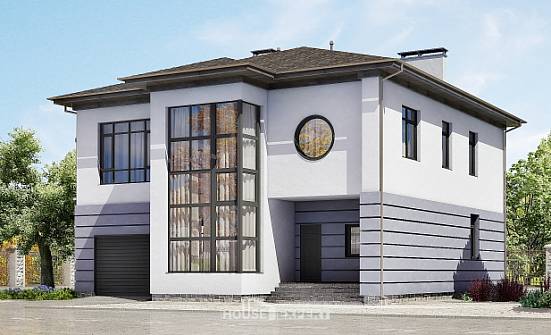 300-006-Л Проект двухэтажного дома, гараж, просторный загородный дом из кирпича, Волжск
