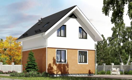 070-001-Л Проект двухэтажного дома мансардой, современный домик из блока Волжск | Проекты домов от House Expert