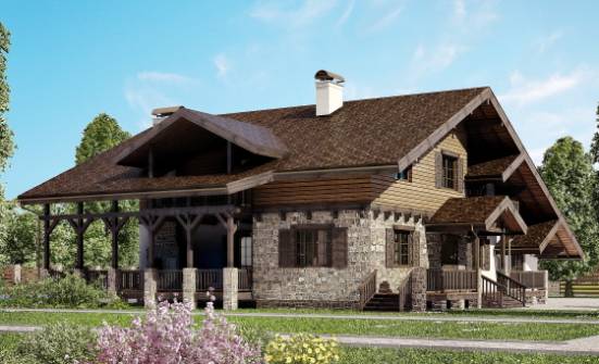 320-002-П Проект двухэтажного дома с мансардой, современный загородный дом из кирпича, Волжск