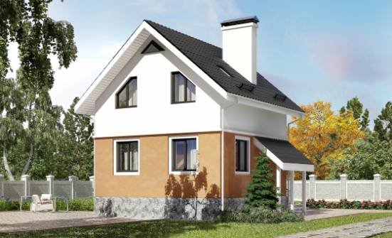 100-005-Л Проект двухэтажного дома мансардой, доступный домик из керамзитобетонных блоков, Волжск