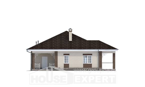 100-004-Л Проект одноэтажного дома, недорогой домик из керамзитобетонных блоков, Волжск