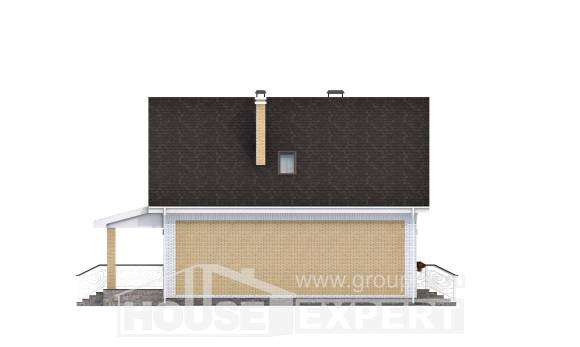 130-004-П Проект двухэтажного дома с мансардой, бюджетный дом из твинблока, Йошкар-Ола