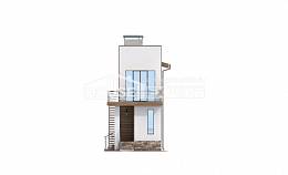 100-003-Л Проект двухэтажного дома, скромный дом из керамзитобетонных блоков, Волжск